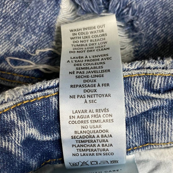 Good American Jeans Women's Size 28 Blue 90's Duster Straight Leg Distressed - Picture 10 of 15